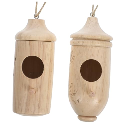 Gogogmee Elegantes 2-teiliges Hänge-Kolibri-Nesthaus aus Holz Vogelhäuschen Nistfutterspender für die Gartendekoration im Außenbereich Gogogmee Elegantes 2-teiliges Hänge-Kolibri-Nesthaus aus Holz Vogelhäuschen Nistfutterspender für die Gartendekoration im Außenbereich von Gogogmee
