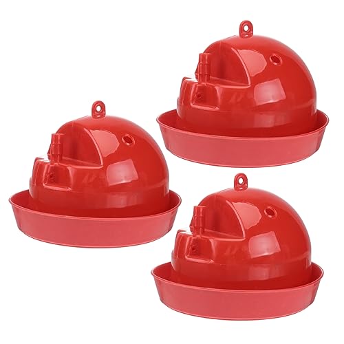 Gogogmee 3Stücke Automatische Geflügelwassertrinker Trinkbecher für Gänse und Hühner für Kleine Küken und Haustiere Rot Praktische Futterstation von Gogogmee