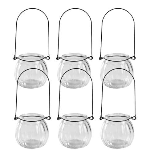 Gogogmee 6 Stück Wandhängende Glasvase für Pflanzen Transparente Hydroponische Pflanzenbehälter Dekorative Wandmontierte Blumentöpfe für Innenräume Vielseitige Verwendung für Pflanzen und Gogogmee 6 Stück Wandhängende Glasvase für Pflanzen Transparente Hydroponische Pflanzenbehälter Dekorative Wandmontierte Blumentöpfe für Innenräume Vielseitige Verwendung für Pflanzen und von Gogogmee