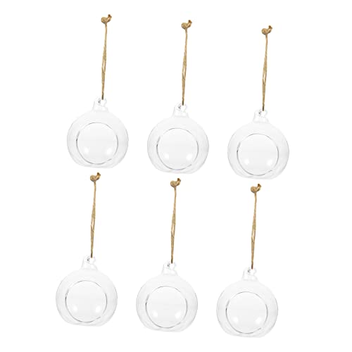 Gogogmee Microlandscape Container Hängende Glasvasen 6PCs Kugelform Vase Set Elegante Wohnkultur Kerzenhalter von Gogogmee