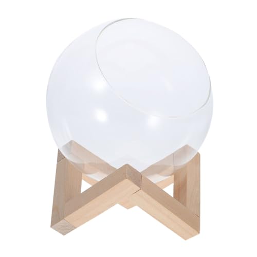Gogogmee Glas Terrarium mit Holzrahmen Hydroponischer Pflanzgefäß Kompakte Glasvase für Sukkulenten Kakteengewächse Vielseitiger Desktop pflanzer für Zimmerpflanzen und Wohnraumdekoration von Gogogmee