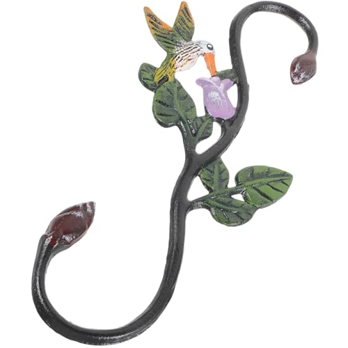 Gogogmee Hängender Pflanzenhaken Eisen Robuster Gartenaufhänger mit Dekorativem Vogel und Blumenmotiv für Außenbereiche für Blumenkörbe und Vogelhäuschen von Gogogmee