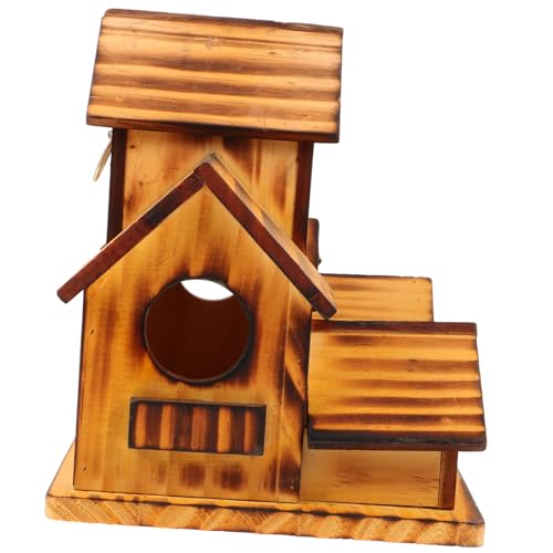 Gogogmee Vogelhaus Aus Holz Garten Vogelfutterstation Nistkasten Für Sittiche Papageien Vögel Attraktives Holzdesign von Gogogmee