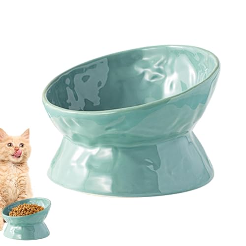 Gohemsun Erhöhter Katzenwassernapf, geneigter Katzenwassernapf - Wasser- und Futternapf aus Porzellan,Haustier-Fütterungs- und Bewässerungszubehör für Katzen und Hunde im Innenbereich, schützt die von Gohemsun