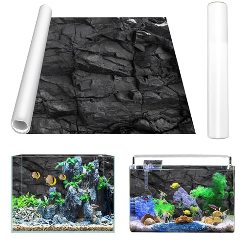 Gohytal Aquarium Poster, 120x40cm PVC Statisch Haftender Aquarium Hintergrund Schwarzer Fels Generisch Aquarium Rückwandfolie Selbstklebende Folie Vinyl Hintergrund für Aquarium Rückwand Terrarium Gohytal Aquarium Poster, 120x40cm PVC Statisch Haftender Aquarium Hintergrund Schwarzer Fels Generisch Aquarium Rückwandfolie Selbstklebende Folie Vinyl Hintergrund für Aquarium Rückwand Terrarium von Gohytal