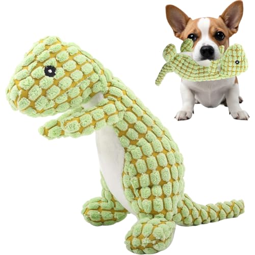 Gohytal Dino-Hundespielzeug, Hund Quietschspielzeug mit Knitterpapier, Hunde Plüschhundespielzeug, Lustig Hundspielzeug für Welpen, Kleine, Mittlere, Große Hunde, Quietschendes Hundespielzeug von Gohytal