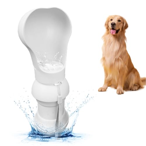 Gohytal Hundewasserflasche, 550ml Tragbare Haustier Trinkflasche Faltbare Trinkflasche Hunde für Unterwegs Haustiere Auslaufsicher Wasserflasche für Haustiere Spazierengehen Wandern Reisen Campen von Gohytal