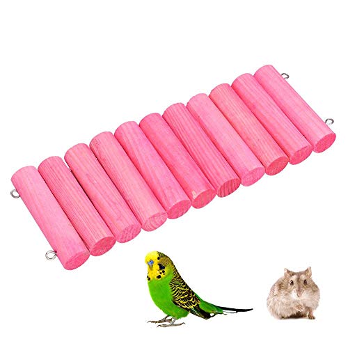 Goick Hamster Schaukel-Holz Pet Stand Stand Schaukelbett Spielzeug für Eichhörnchen Sugar Glider Hamster Papageien (Pink) von Goick