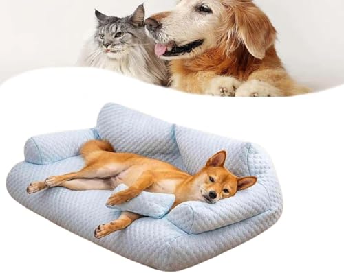Kühlendes Haustierbett aus Eisseide, atmungsaktiv, waschbar, Hundesofa, kühlendes Bett, Sommerschlafen, kühles Eisseidenbett, abnehmbar und waschbar, Anzug für kleine, mittelgroße und große Hunde Kühlendes Haustierbett aus Eisseide, atmungsaktiv, waschbar, Hundesofa, kühlendes Bett, Sommerschlafen, kühles Eisseidenbett, abnehmbar und waschbar, Anzug für kleine, mittelgroße und große Hunde von Gokame