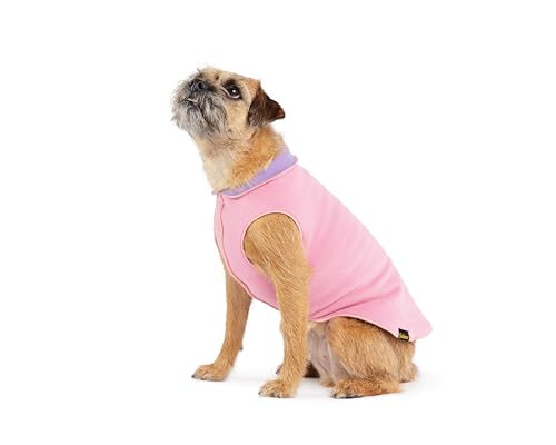 Gold Paw Duluth Doppel-Fleece-Hundemantel, Pullover, weiche, warme Hundekleidung, 4-Wege-Stretch-Haustierpullover, maschinenwaschbar, für alle Jahreszeiten, Rose/Lavendel, 18 von Gold Paw