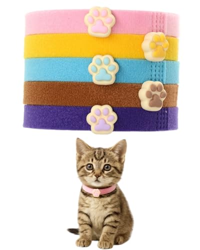 GoldTiger Halsband-Set für Neugeborene, mit süßem Pfotenabdruck, 5 Stück, Gesamtlänge 22,9 cm von GoldTiger