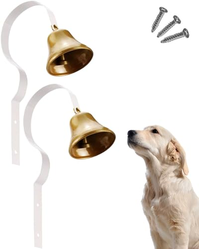 GoldTiger Hunde-Türklingel, feste Metall-Türklingel, Hundeglocke für Töpfchentraining, Klingel für Hunde, um nach draußen zu gehen, manuelle Montage, Wandmontage, 2 Stück, Weiß GoldTiger Hunde-Türklingel, feste Metall-Türklingel, Hundeglocke für Töpfchentraining, Klingel für Hunde, um nach draußen zu gehen, manuelle Montage, Wandmontage, 2 Stück, Weiß von GoldTiger