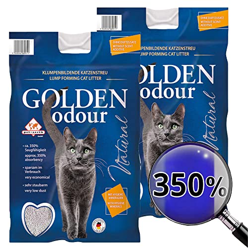 Golden Grey 2 x 14 kg Odour Katzenstreu Klumpstreu Streu geruchsneutral staubarm ohne Duft von Golden Grey