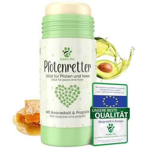 NEU! Pfotenbalsam, Nasenbalsam Hund & Katze als Stick, Rundum-Schutz 100% natürlich - Pfotensalbe, Pfotenpflegen, Pfotenschutz - Propolis & Avocadoöl, Golden Pets von Golden Pets