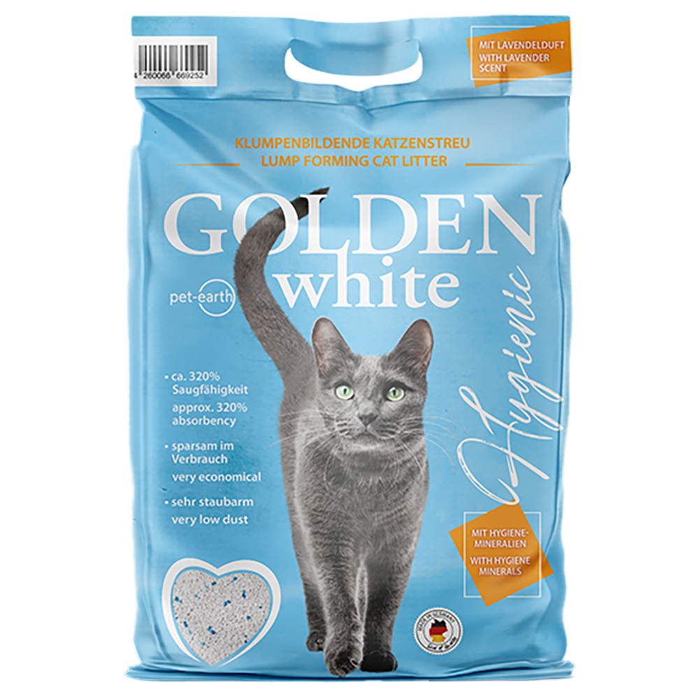 Golden White Hygienic Katzenstreu - Sparpaket: 2 x 14 kg von Golden