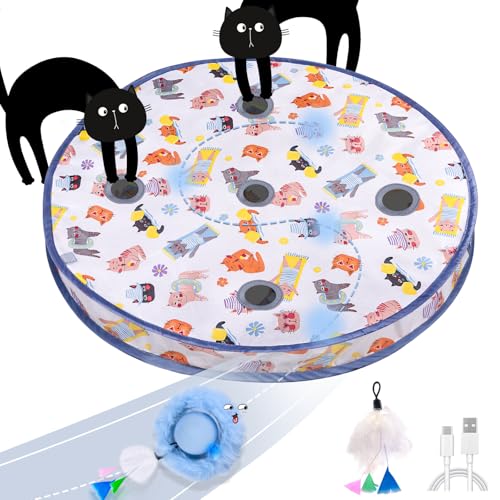 GoldenSun Interaktiver Katzenspielzeug-Ball, automatischer schnell rollender Ball in Tasche, Verstecken und Suchen für Indoor-Katzen GoldenSun Interaktiver Katzenspielzeug-Ball, automatischer schnell rollender Ball in Tasche, Verstecken und Suchen für Indoor-Katzen von GoldenSun