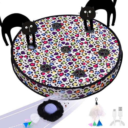 GoldenSun Interaktives Katzenspielzeug, automatisch, schnell rollender Ball in Tasche, Verstecken und Suchen für Indoor-Katzen, beweglicher Ball, 5 Löcher, Maus, Fangspiel GoldenSun Interaktives Katzenspielzeug, automatisch, schnell rollender Ball in Tasche, Verstecken und Suchen für Indoor-Katzen, beweglicher Ball, 5 Löcher, Maus, Fangspiel von GoldenSun