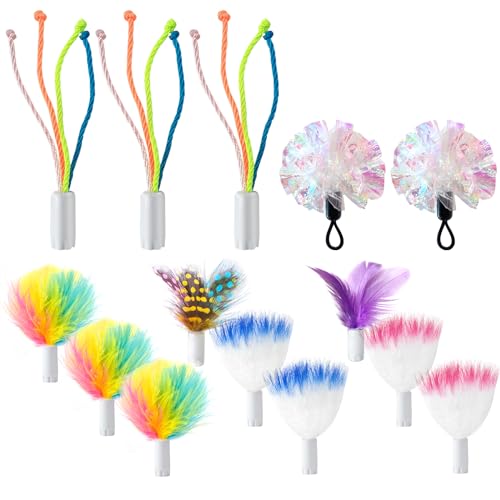 GoldenSun14Pcs Cat Toys Replacement Interactive Kitten Feather Toys for Indoor Cats with Mylar Crinkle Balls Multicolor Pack for Indoor Exercise… GoldenSun14Pcs Cat Toys Replacement Interactive Kitten Feather Toys for Indoor Cats with Mylar Crinkle Balls Multicolor Pack for Indoor Exercise… von GoldenSun