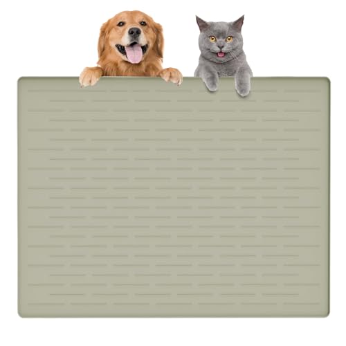 Große Hundefuttermatte, Silikon-Füttermatte für Futter und Wasser, wasserdicht, erhöhter Rand, Haustier-Tischset, Katzen- und Hundenapfmatte für Böden, mehrere Farben und Größen für Haustiere (81,3 x Große Hundefuttermatte, Silikon-Füttermatte für Futter und Wasser, wasserdicht, erhöhter Rand, Haustier-Tischset, Katzen- und Hundenapfmatte für Böden, mehrere Farben und Größen für Haustiere (81,3 x von Goldleaf