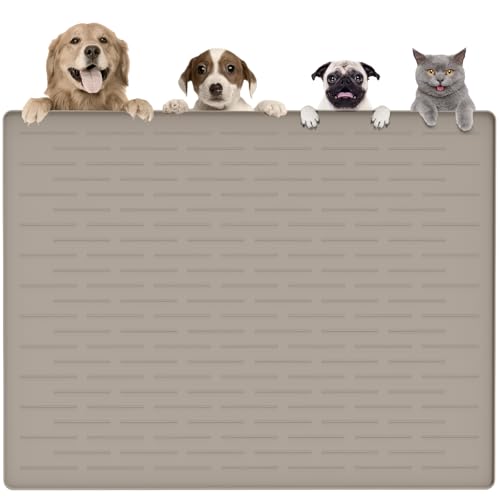 Thinken Hundefuttermatte, 121,9 x 81,3 cm, Silikon, Hunde- und Katzenmatte für Futter- und Wassernäpfe, wasserdicht, rutschfest, XXXL, für Böden (braun) von Goldleaf