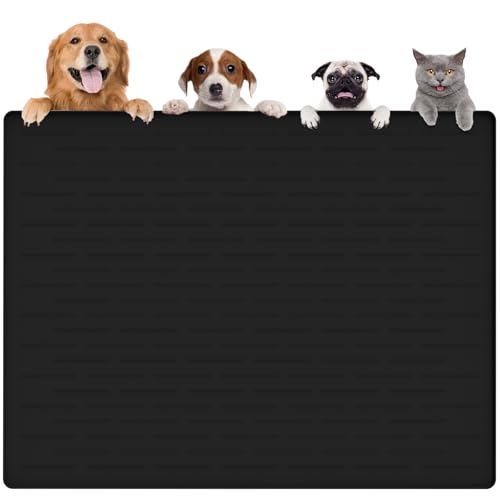 Thinken Hundefuttermatte, 121,9 x 81,3 cm, Silikon, Hunde- und Katzenmatte für Futter- und Wassernäpfe, wasserdicht, rutschfest, XXXL, für Böden (schwarz) von Goldleaf
