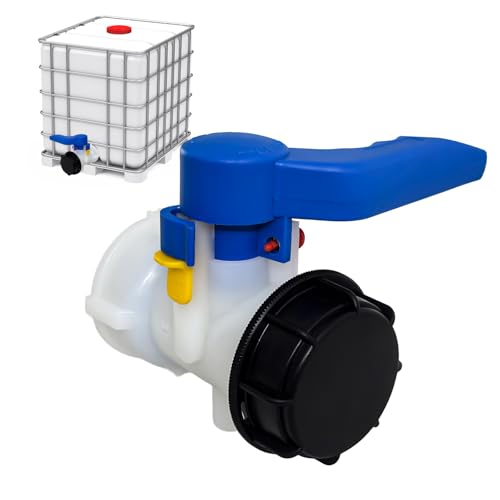 Golgner IBC Container Klappenhahn DN40 62mm, IBC Adapter Kugelhahn, IBC Tank Adapter Auslass Regelventil, IBC Tank Zubehör Tank Ablasshahn, IBC Absperrhahn Auslaufhahn, für Wassertank von Golgner