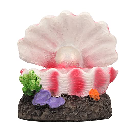 Aquarium Shell Air Bubbler Dekoration Aquarium Shell Pearl Air Stone Bubble Decor Aquarium Shell Air Bubbler Dekoration Simulation Kunstharz Fisch Muschel Ornament mit Luft von Gonetre