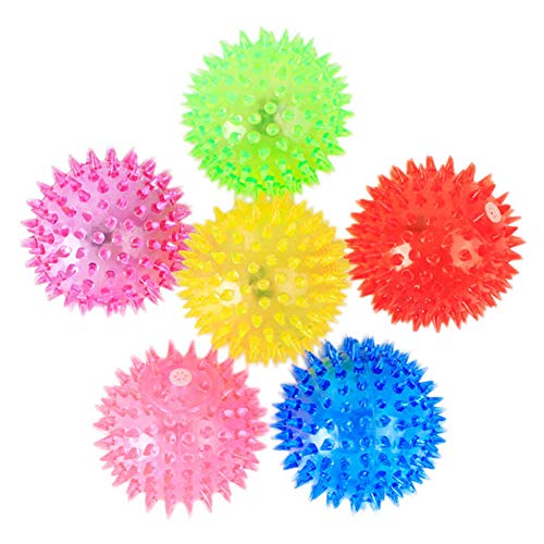 Gonetre 1pc Zufällige Farbe, PVC Haustierhund Puppy LED -Ball Leuchte Blinkendes Spiel Spielzeug Jagen Bounce Stachy Ball für Hunde Zufällige Farbe Größe S L. (6,5 cm / 2,56 Zoll, 1pc, von Gonetre