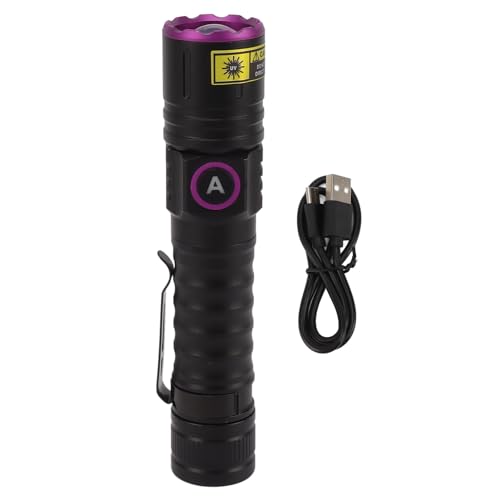 Gonetre 365nm UV Torch Light Taschenlampe Ultraviolet Fackel Schwarzes Licht UV LED Taschenlampe für Haustier Urin Flecken Steine ​​Geldharzhärtung 1* Lithiumbatterie (Nicht enthalten) von Gonetre