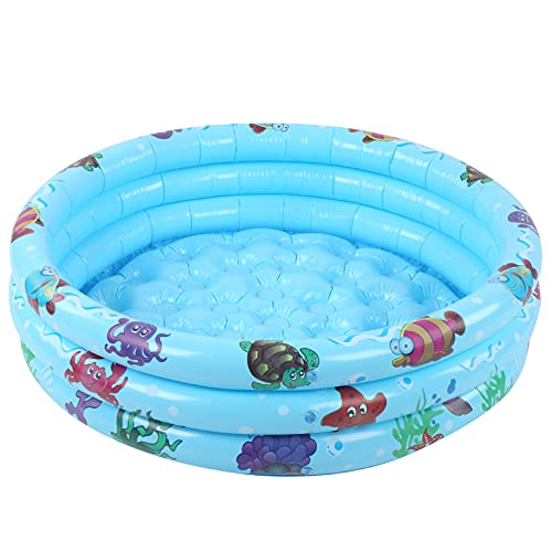 Gonetre Baby Swimmingpool Aufblasbare Wasser Spielpool Rund Dickes Sicheres PVC Material Innen Im Freien Badezimmer Bad Beach Lakeside Blau (90 cm) von Gonetre