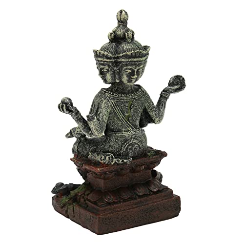 Gonetre Buddha-Figur für Aquarien, aus Kunstharz, meditierende Buddha-Figur für Aquarien von Gonetre