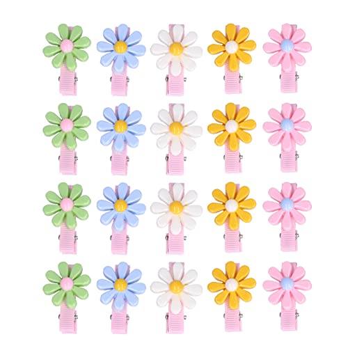 Gonetre Haarspangen für kleine Haustiere, niedliches Blumenmuster, Haarnadeln für Kaninchen, 20 Packungen Tier-Haarspangen, leuchtende Farben, niedliche Blumen-Haarnadel für Kaninchen, Hund, Katze, von Gonetre