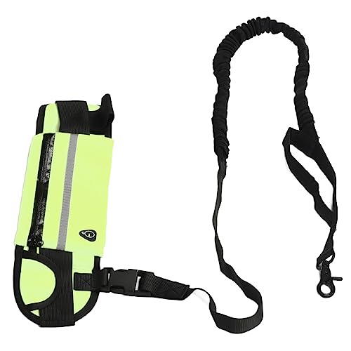 Gonetre Hundeleine, freihändig, stoßdämpfend, reflektierend, mit Reißverschlusstasche für Spaziergänge, Joggen, Laufen, Orange (Grün) von Gonetre