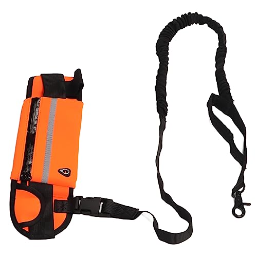 Gonetre Hundeleine, freihändig, stoßdämpfend, reflektierend, mit Reißverschlusstasche für Spaziergänge, Joggen, Laufen, Orange (Orange) von Gonetre