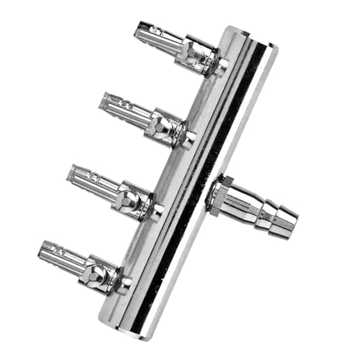 Gonetre Luftstrom-Splitter, Edelstahl, Aquarium, Luftstrom, 8 Mm, auf 4 Mm-Splitter-Steuerventil Drehen (8 bis 4 mm Vierloch-Splitterkopf) von Gonetre