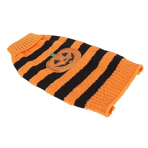 Halloween-Hundepullover, Süßer Kürbis, Gestreift, Haustier, Weich, Dehnbar, Hundepullover, Herbst und Winter, für Halloween-Party, Alltagskleidung (L) von Gonetre