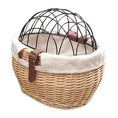 Wicker Bike Basket Haustier Träger Front Korb mit Maschendraht-Abdeckung Hand Gewebte Natürliche Weiden Blätter Langlebig Wasser Beständig für Fahrrad Fahrten Schüler Honig Wicker Bike Basket Haustier Träger Front Korb mit Maschendraht-Abdeckung Hand Gewebte Natürliche Weiden Blätter Langlebig Wasser Beständig für Fahrrad Fahrten Schüler Honig von Gonetre