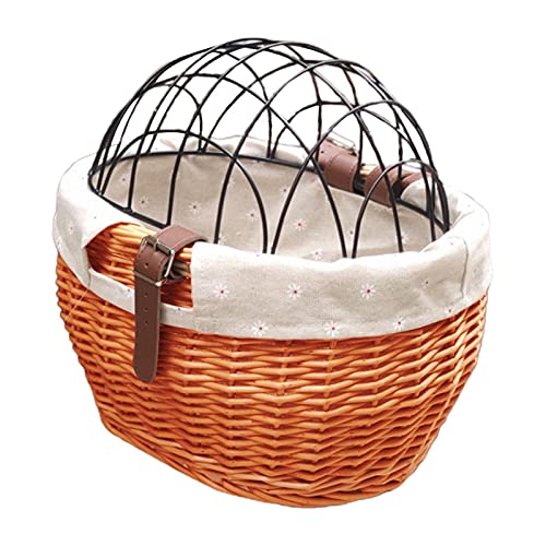 Wicker Bike Basket Haustier Träger Front Korb mit Maschendraht-Abdeckung Hand Gewebte Natürliche Weiden Blätter Langlebig Wasser Beständig für Fahrrad Fahrten Schüler Honig Wicker Bike Basket Haustier Träger Front Korb mit Maschendraht-Abdeckung Hand Gewebte Natürliche Weiden Blätter Langlebig Wasser Beständig für Fahrrad Fahrten Schüler Honig von Gonetre