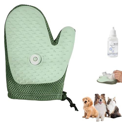 All-in-One-Pflegehandschuh für Haustiere, Haustier-Spray, Katzen-Handschuhe, Tierhaarentfernungshandschuh, Katzenbürstenhandschuh für Hunde und Katzen, Katzenpflege-Handschuhe zur statischen von Goniome