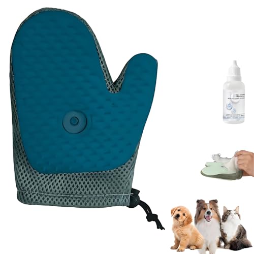 All-in-One-Pflegehandschuh für Haustiere, Haustier-Spray, Katzen-Handschuhe, Tierhaarentfernungshandschuh, Katzenbürstenhandschuh für Hunde und Katzen, Katzenpflege-Handschuhe zur statischen von Goniome