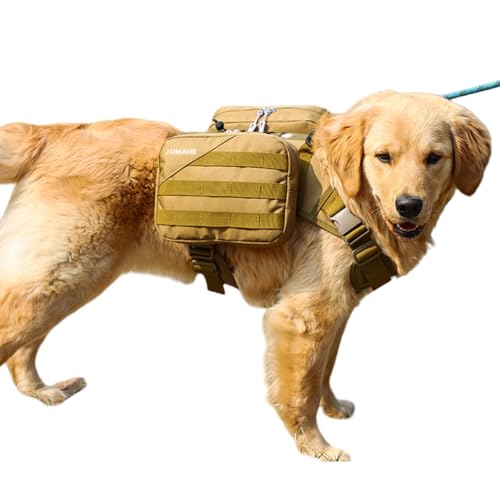 GooCare Jumahe Hunde-Wanderrucksack, für 38,6–54,4 kg große riesige Hunde, Wanderrucksack, 5 verstellbare Schnallen, große Kapazität, 2 geräumige Seitentaschen, atmungsaktives wasserdichtes Gewebe von GooCare