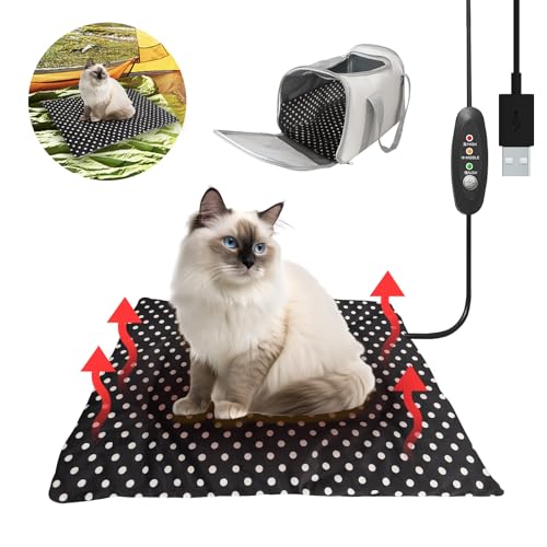 GooCare USB-Heizkissen für Katze, kleine Hunde und Haustiere, sichere 5V2A Powerbank, batteriebetrieben, 3-Temperatur-Einstellungen, waschbar, für den Innen- und Außenbereich, 38,1 x 48,3 x 1,5 cm GooCare USB-Heizkissen für Katze, kleine Hunde und Haustiere, sichere 5V2A Powerbank, batteriebetrieben, 3-Temperatur-Einstellungen, waschbar, für den Innen- und Außenbereich, 38,1 x 48,3 x 1,5 cm von GooCare