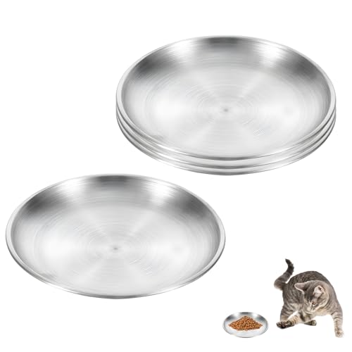 4 Stück Katzennapf Flach Edelstahl,14 cm Futternapf Katze, Flache Katzenschüssel für Trocken und Nassfutter, schnurrhaarfreundliche Kätzchennäpfe, Fressnapf Katzen Futternapf Anti-Rutsch 4 Stück Katzennapf Flach Edelstahl,14 cm Futternapf Katze, Flache Katzenschüssel für Trocken und Nassfutter, schnurrhaarfreundliche Kätzchennäpfe, Fressnapf Katzen Futternapf Anti-Rutsch von GooDengFull