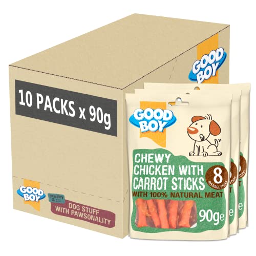 Good Boy - Kauhuhn mit Karotten-Sticks – Hundeleckerlis – hergestellt aus 100% natürlichem Hühnerbrustfleisch – 10 x 90 g – ohne Rohleder. Good Boy - Kauhuhn mit Karotten-Sticks – Hundeleckerlis – hergestellt aus 100% natürlichem Hühnerbrustfleisch – 10 x 90 g – ohne Rohleder. von Good Boy