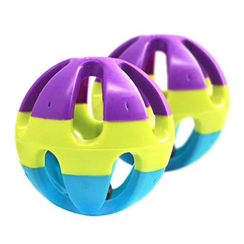 Good01 Haustierspielzeug Kunststoff Ball mit Glocke für Hamster Katze Papagei Hund Kaninchen Chase Spiel Größe M von Good01