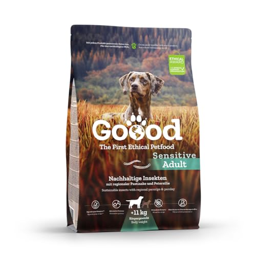 Goood ® Premium Hundefutter Trocken für ausgewachsene Hunde ab 11kg - Insektenfutter für Hunde - Hypoallergenes Hundefutter - Weizenfrei & ohne Zusatzstoffe - Dog Food für ALLE Rassen [1 x 1,8 Kg] von GOOOD