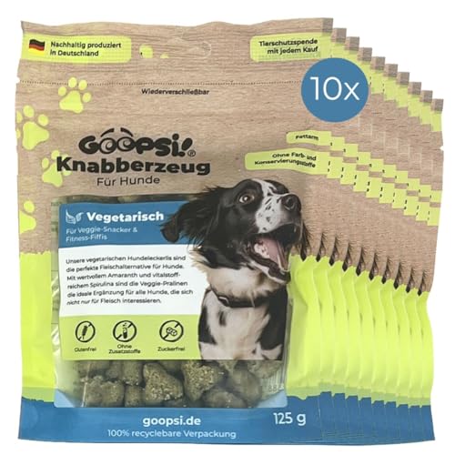GOOPSI Hundeleckerli Knabberzeug Vegetarisch 125g - 10er Pack, Hundesnack getreidefrei & zuckerfrei, 100% Natur Leckerli für Hunde, Belohnung & Training - aus Deutschland GOOPSI Hundeleckerli Knabberzeug Vegetarisch 125g - 10er Pack, Hundesnack getreidefrei & zuckerfrei, 100% Natur Leckerli für Hunde, Belohnung & Training - aus Deutschland von Goopsi