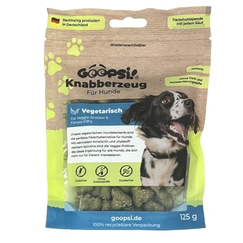 GOOPSI Hundeleckerli Knabberzeug Vegetarisch 125g, Hundesnack getreidefrei & zuckerfrei, 100% Natur Leckerli für Hunde, Belohnung & Training - aus Deutschland von Goopsi