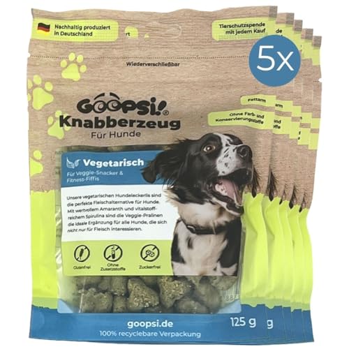GOOPSI Hundeleckerli Knabberzeug Vegetarisch 125g - 5er Pack, Hundesnack getreidefrei & zuckerfrei, 100% Natur Leckerli für Hunde, Belohnung & Training - aus Deutschland GOOPSI Hundeleckerli Knabberzeug Vegetarisch 125g - 5er Pack, Hundesnack getreidefrei & zuckerfrei, 100% Natur Leckerli für Hunde, Belohnung & Training - aus Deutschland von Goopsi