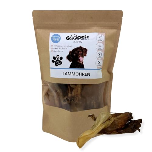 GOOPSI Lammohren für Hunde 300g, 8-16 cm lang - natürlicher Kauartikel für Hunde - unbehandelt & luftgetrocknet - getreidefrei – Premium Qualität GOOPSI Lammohren für Hunde 300g, 8-16 cm lang - natürlicher Kauartikel für Hunde - unbehandelt & luftgetrocknet - getreidefrei – Premium Qualität von Goopsi